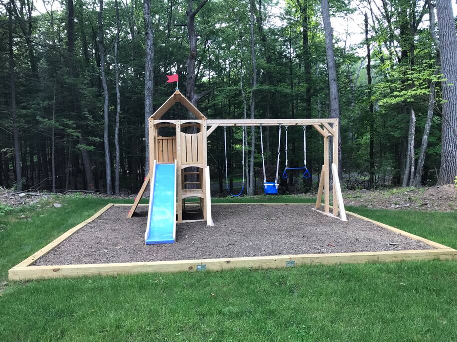 wooden swing set
