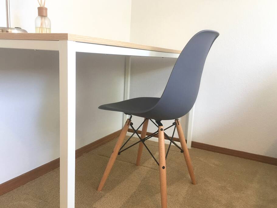 Spacious desk for work or studying