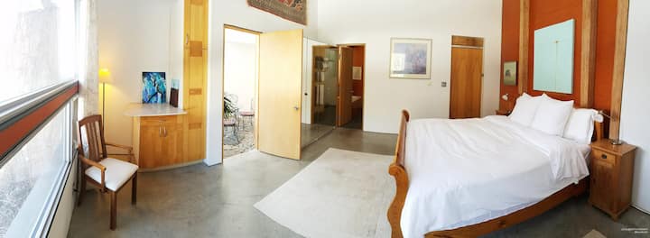 Master Bedroom on ground floor with king bed.