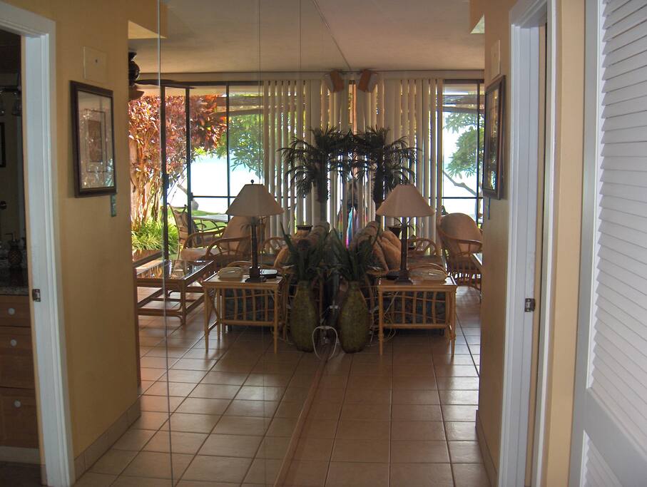 what you first see when you open the front door