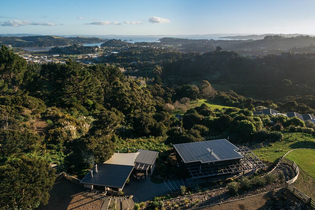 Privacy and valley, sea and city lights