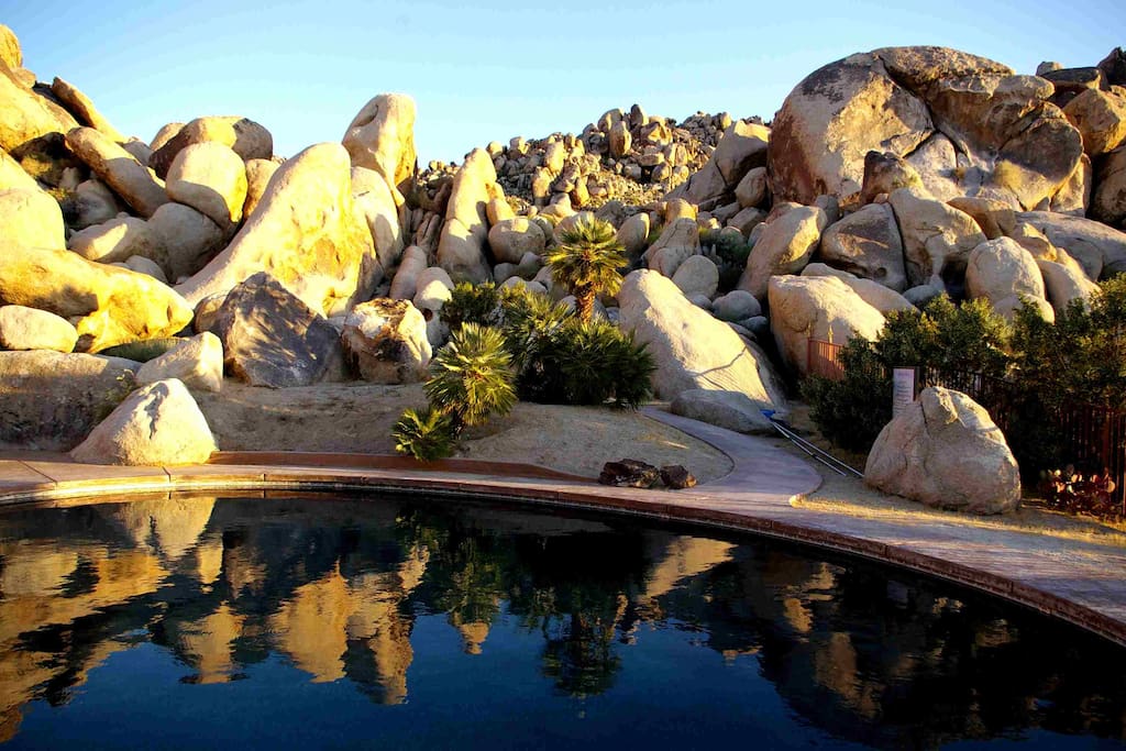 Salt water pool set in the boulders. Behind my boulders is the National Park.