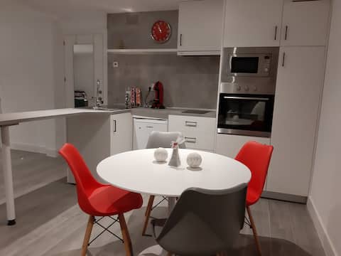 Modern apartment (kitchen and separate bathroom)