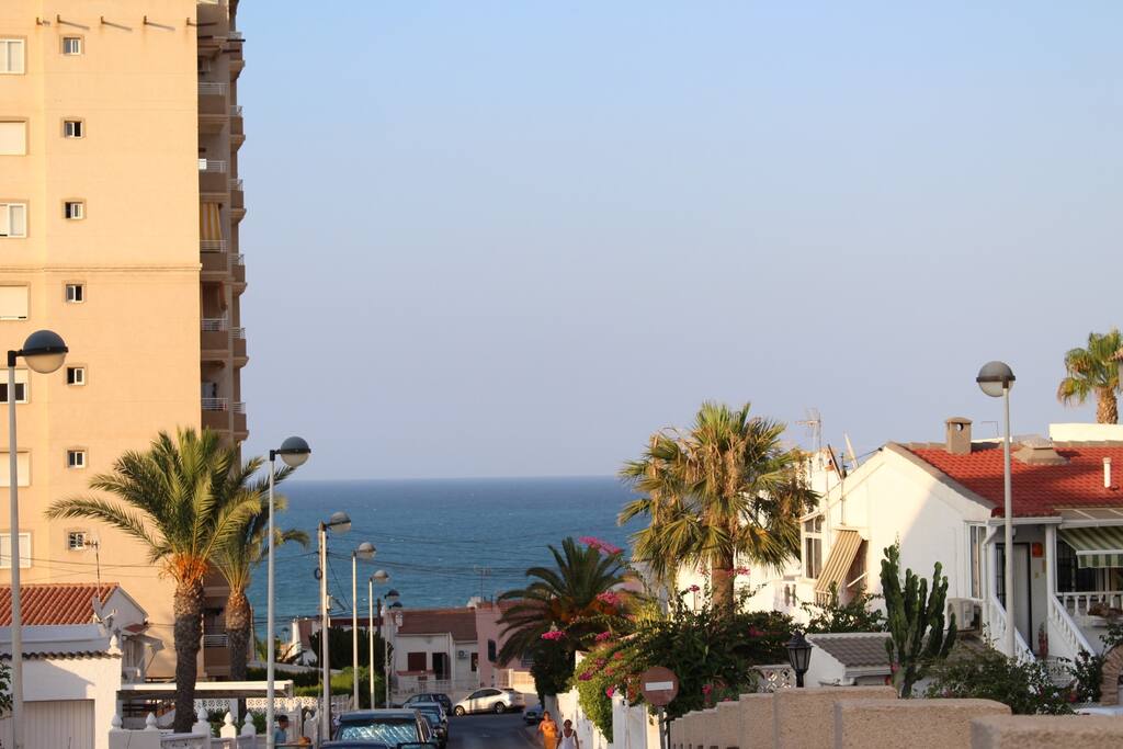 View of the sea from the street