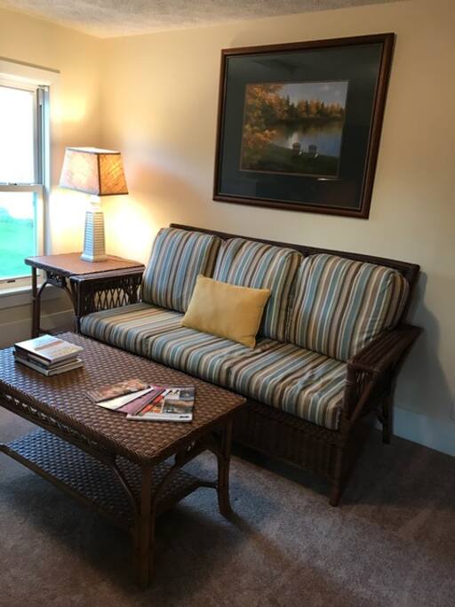 Sitting Room with Desk and Fridge