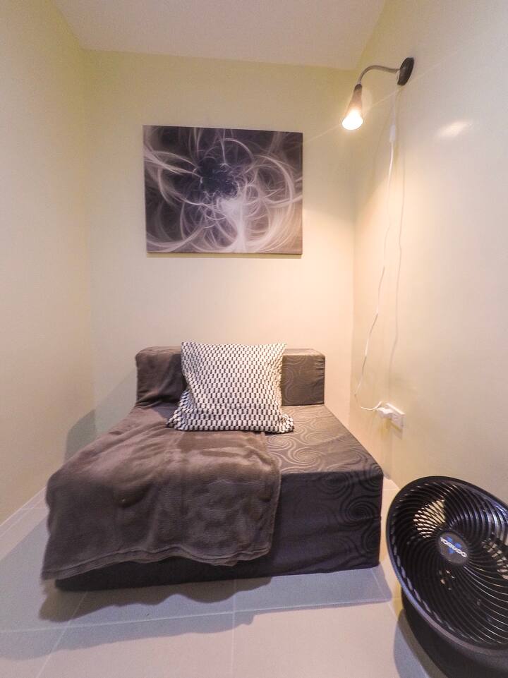 Small bedroom downstairs when not in use, use it as your seating/ relax room. 