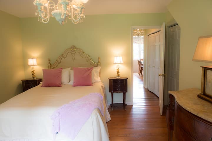 Our guests share with us that our beds are super comfy! The Queen bedroom downstairs is located close to the bathroom.