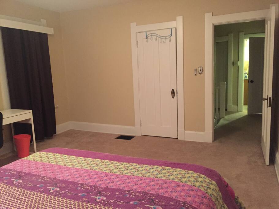Spacious room, closet, bathroom across the hall