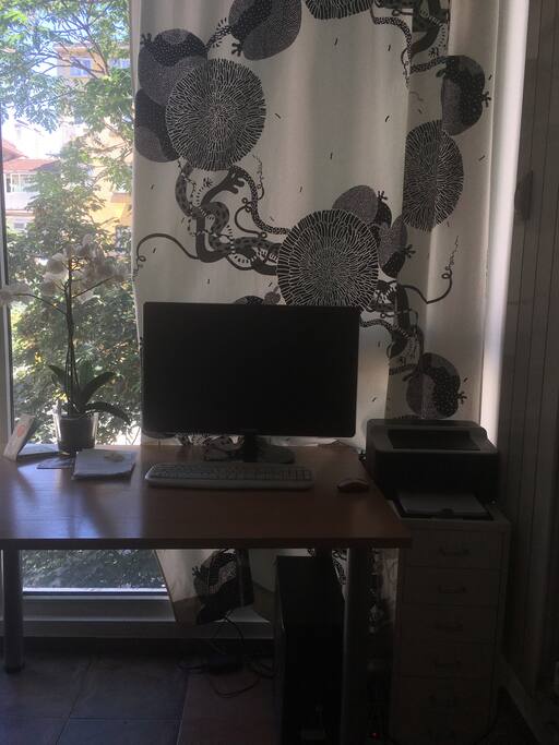 The place is equipped with computer and printer.