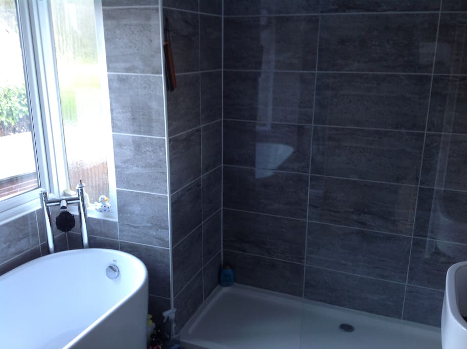 Family bathroom with walk in shower