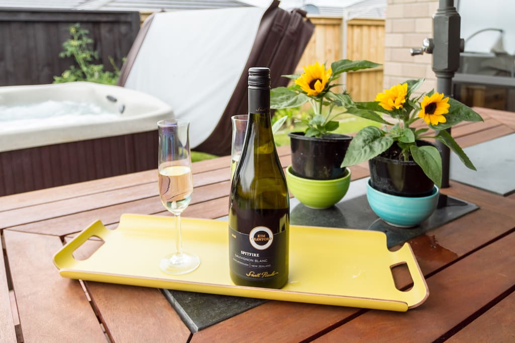 A pleasant place to relax after a spa with a glass of wine.