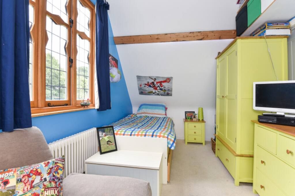Bedroom two contains a single bed and a futon (small double)