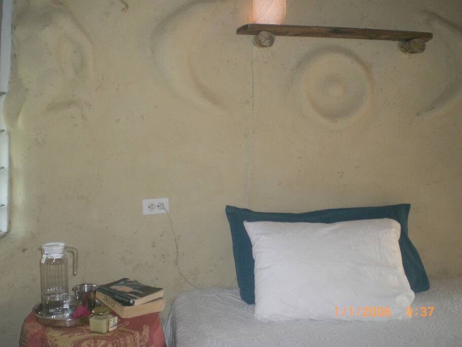 Inside the cob house