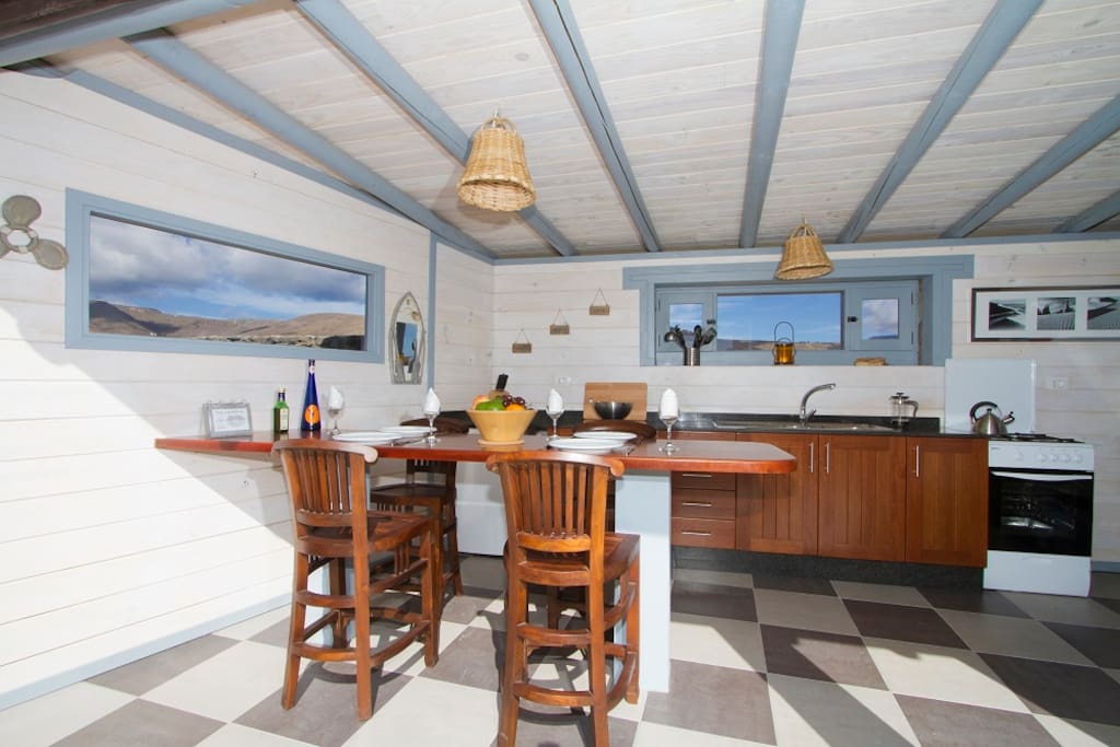 Eco Beach Yurt, private kitchen