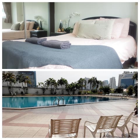 2 Br 4ppl Trendy Area, Pool, WiFi, BTS, Shopping