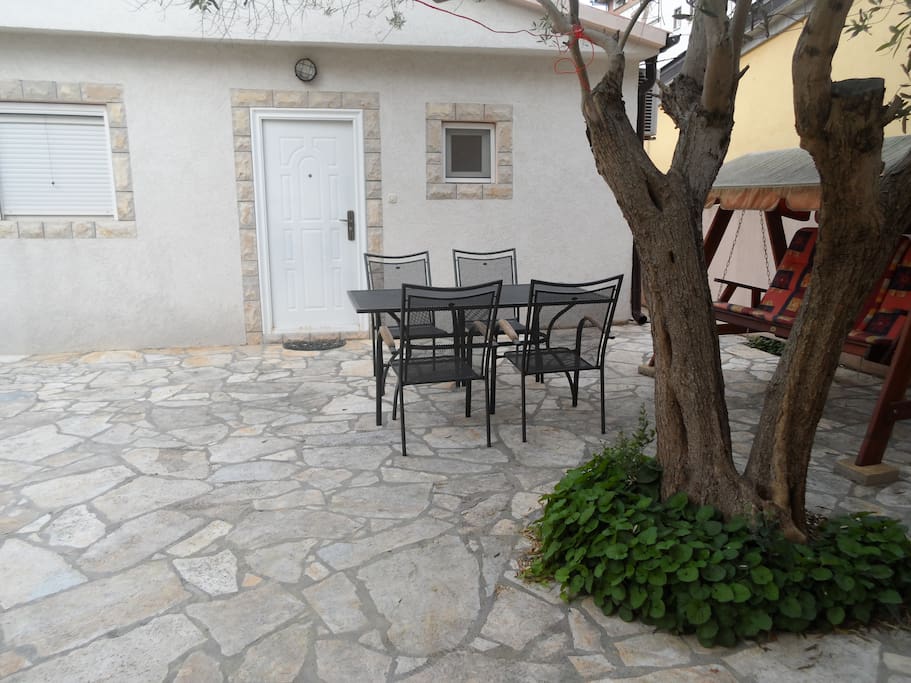 outside private patio