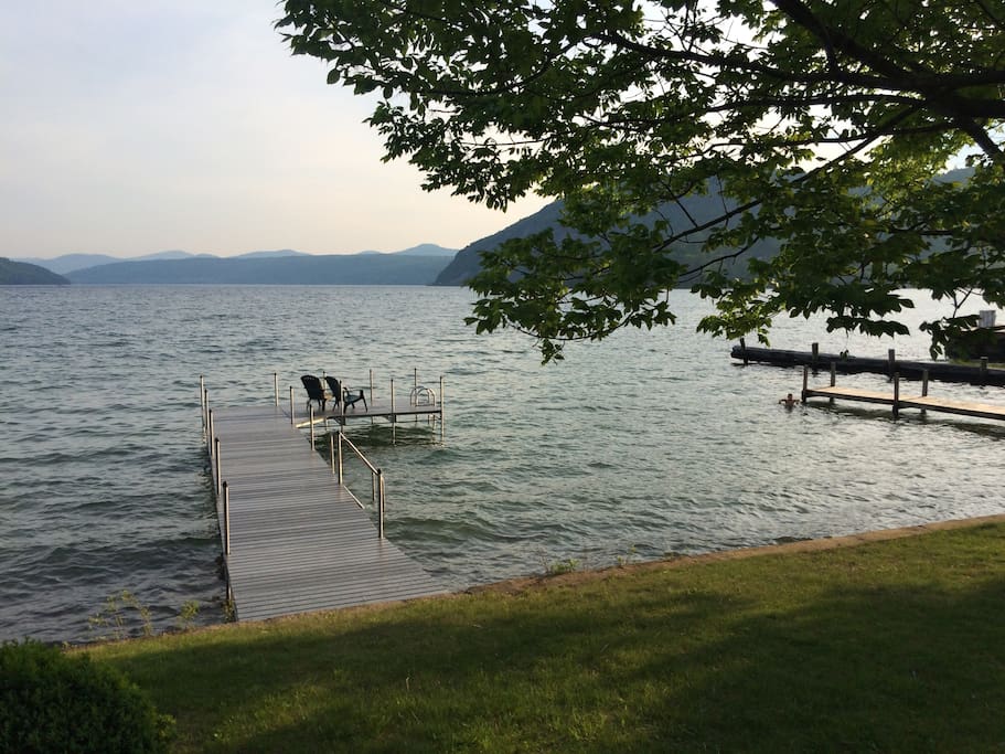 We're excited about our brand new dock! Room for chairs and lots of friends.