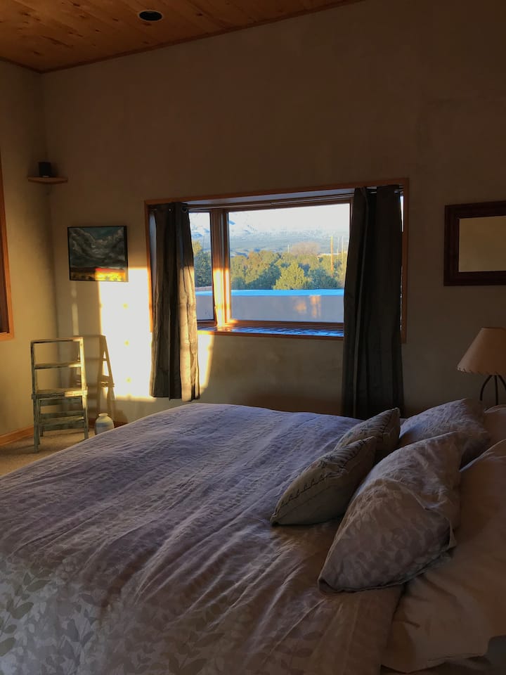 California King bed in the separate bedroom upstairs with beautiful views and a separate balcony.