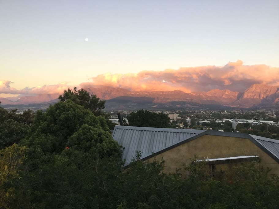 Sunset on the mountains from the veranda