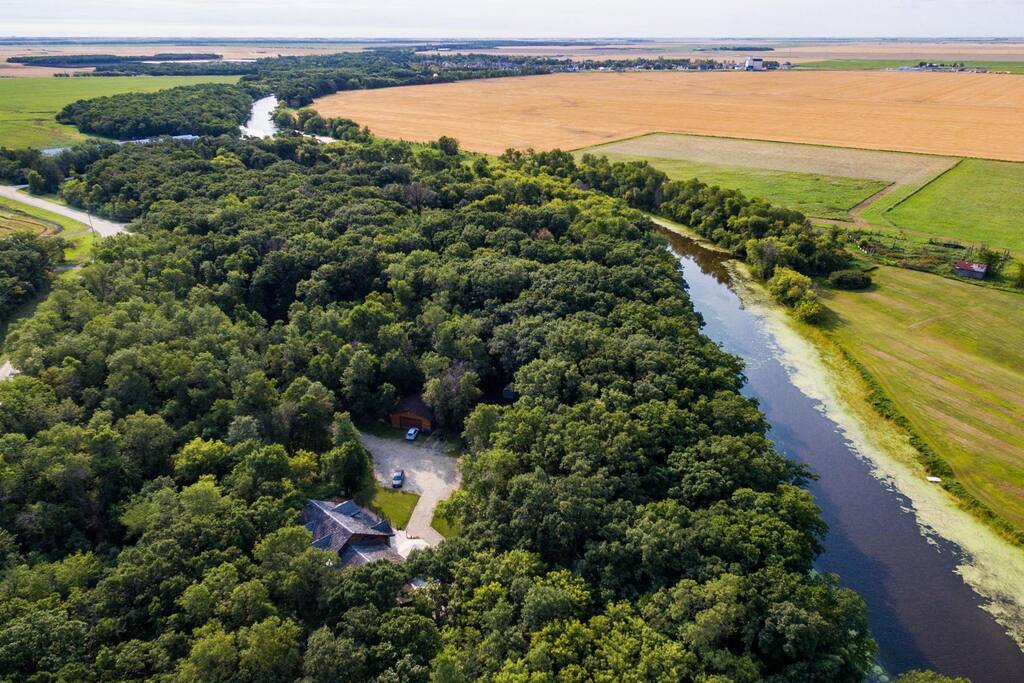 The river, miles of canoe or ski trails.