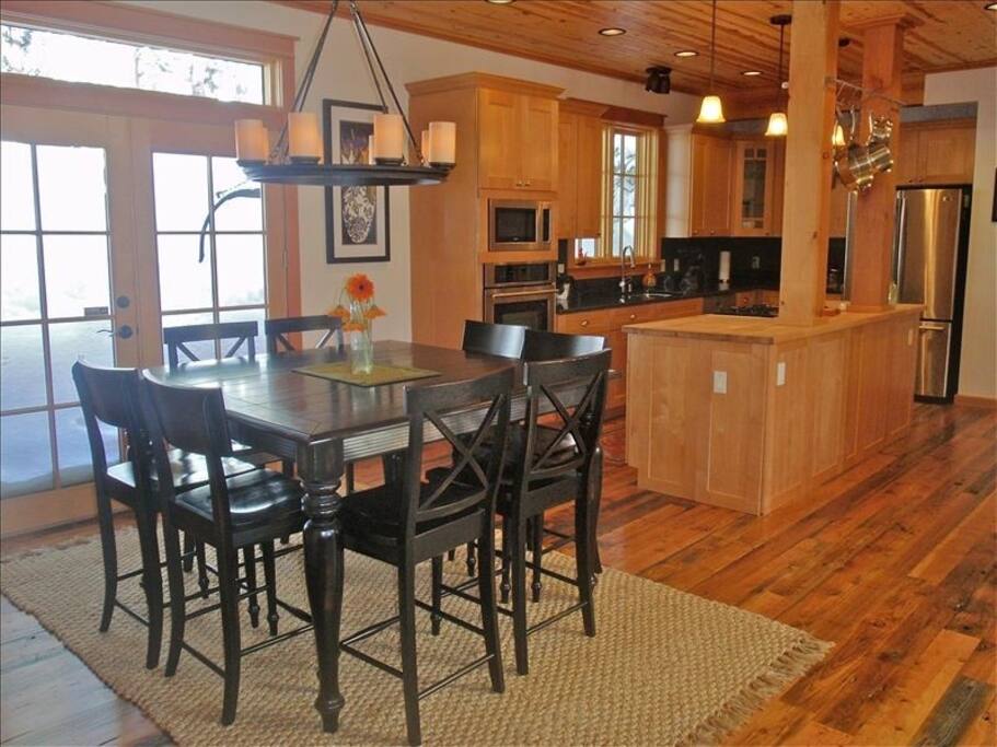 Enjoy the forest views from the well-supplied kitchen