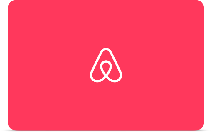 Illustration of the Airbnb logo in the center of a bright pink, solid background.