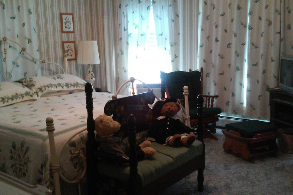 king bed,whirlpool tub/shower, refrigerater, electric fireplace,TV DVD