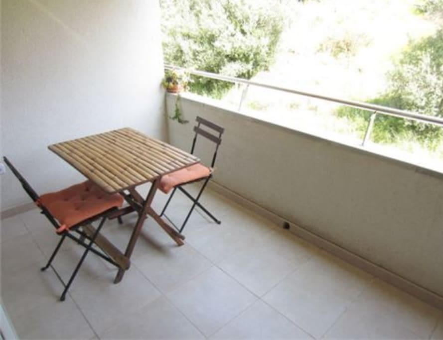 terraza con vistas a zona verde protegida