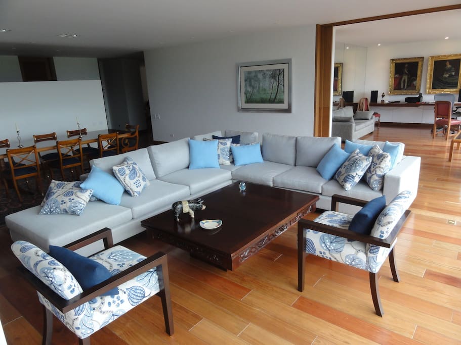 Spacious living room and dining room