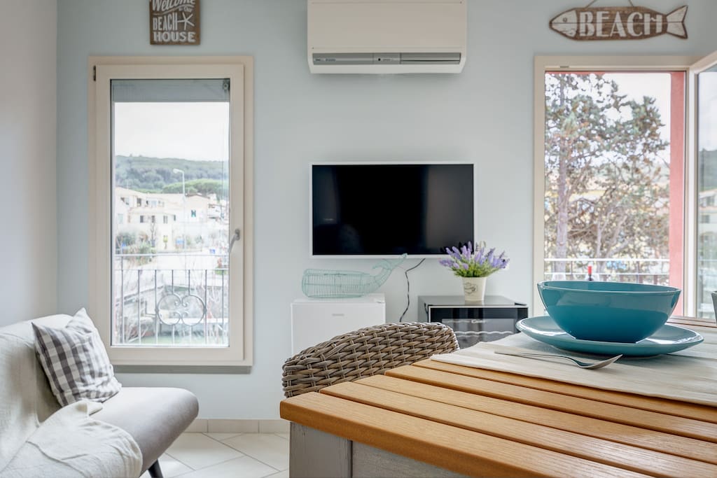 Living room and kitchenette