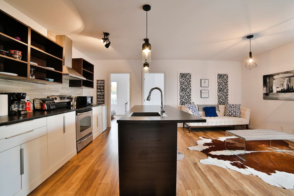 Immense counter awaiting you with a fully loaded kitchen!