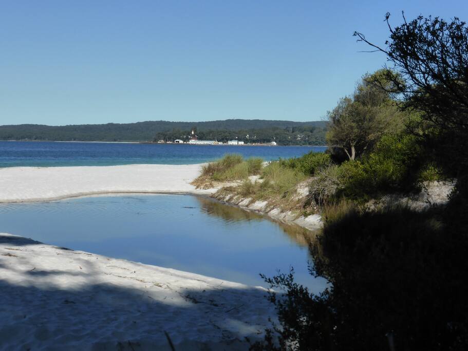 White sand and clear waters