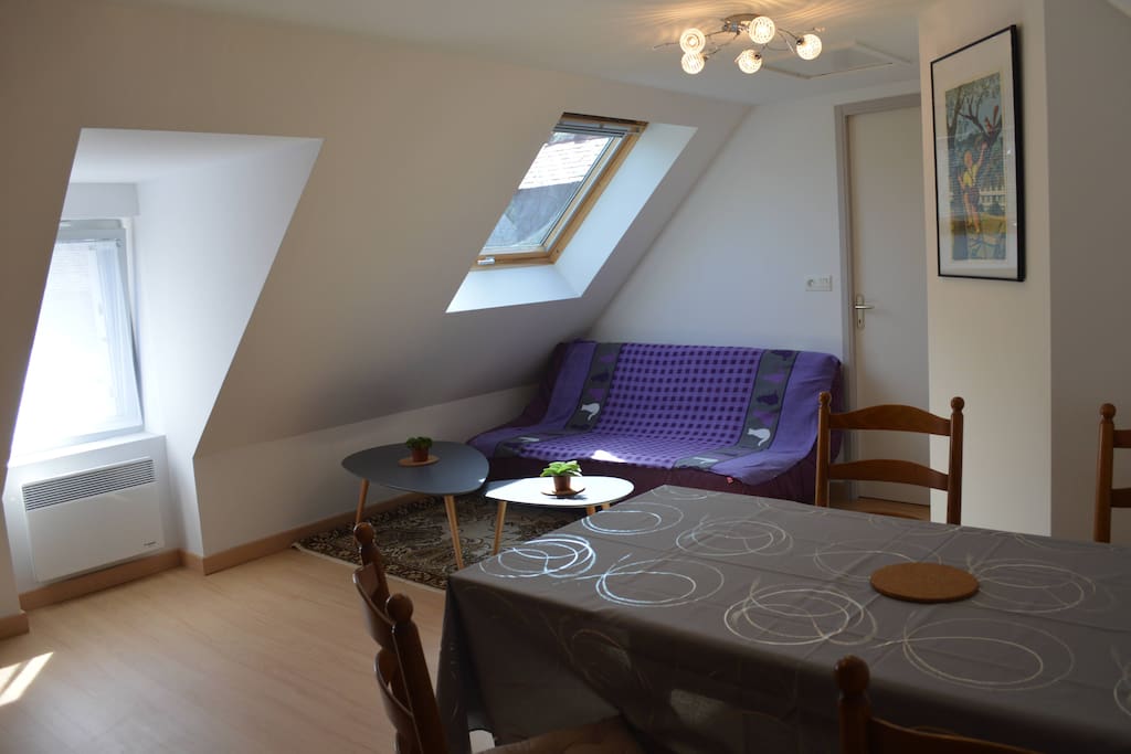 ESPACE SALON DOUBLE VITRAGE. VOLET SUR FENETRE. STORE SUR VELUX