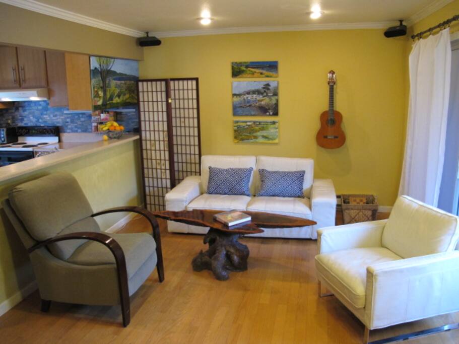 Cool and cozy living area with natural light