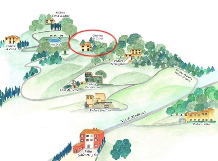 La piantina della tenuta