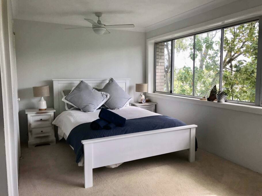 Rest after a full day or night of partying in this soft queen nautical bed.