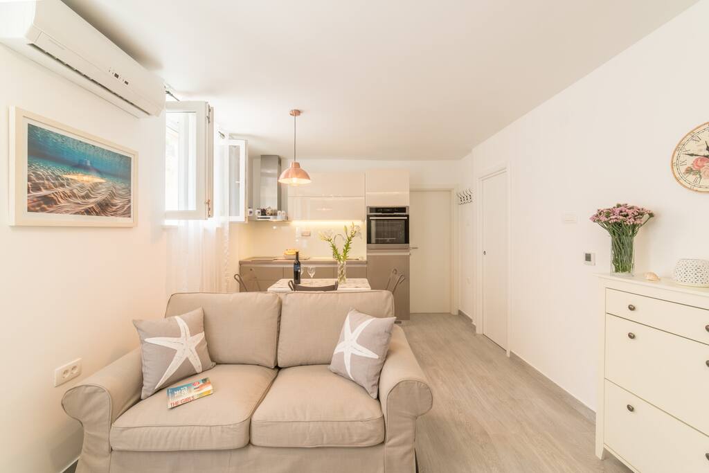 Living room with kitchen