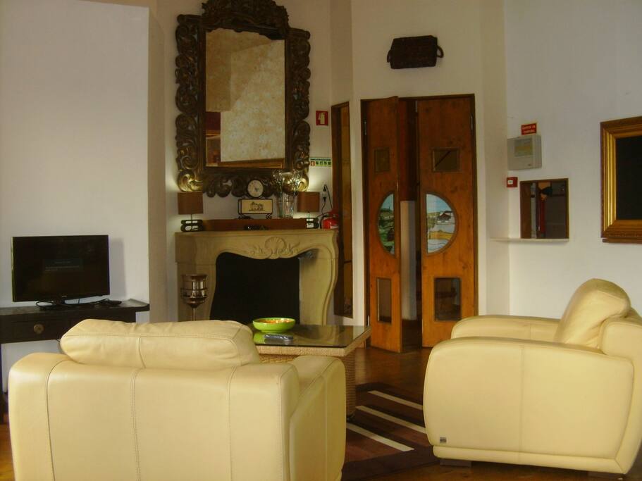 The french doors are the entrance