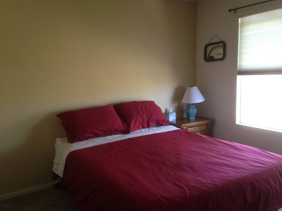 1st room with queen memory foam bed