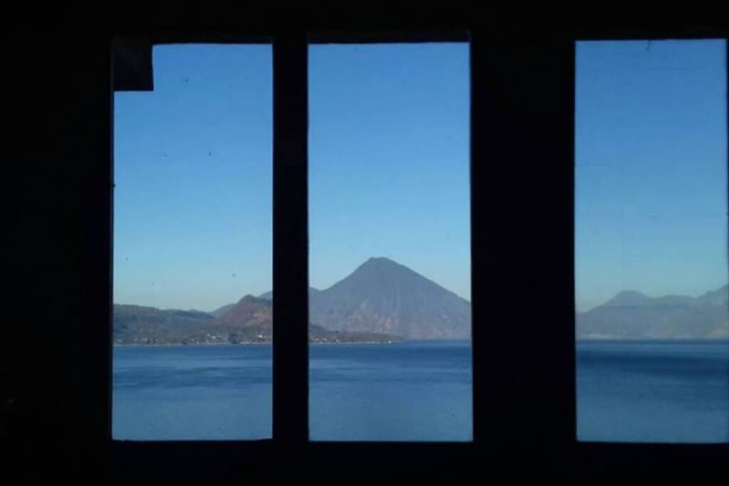 Panoramic views from open-plan lounge/kitchenette/diner.