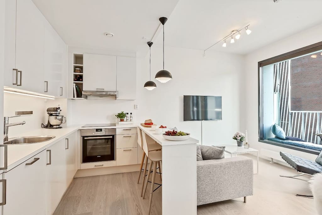 The apartment is located in the middle of Oslo and holds high quality