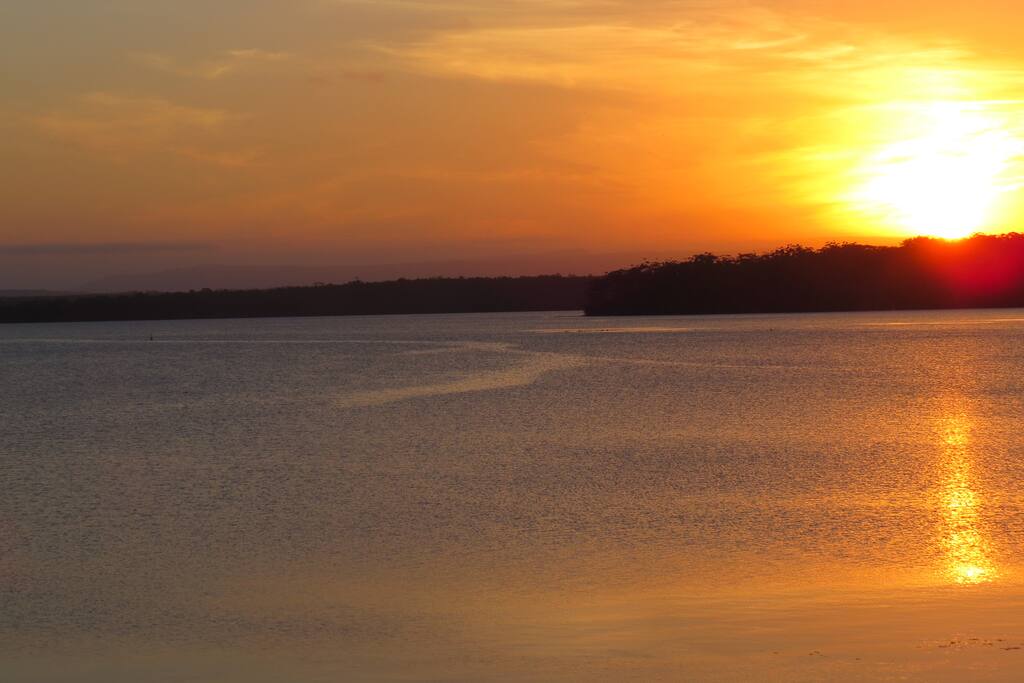 Watching the sunset from the cabana