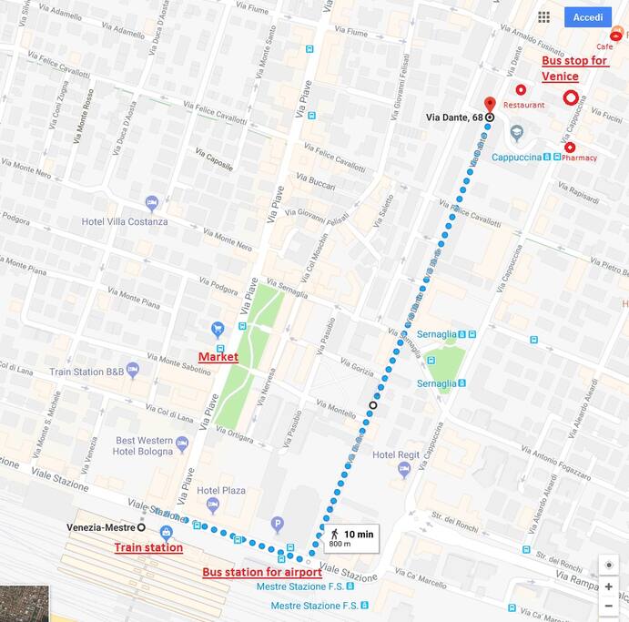 How to arrive from train station or bus station from airport Marco Polo VCE or Canova Treviso