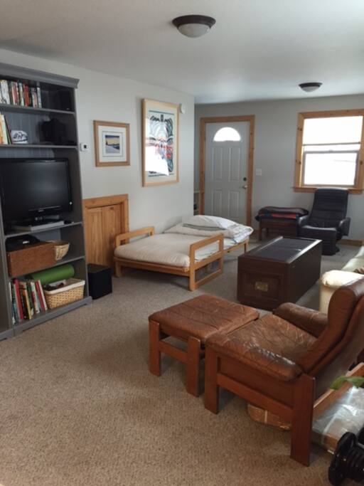 Living room with twin futon bed
