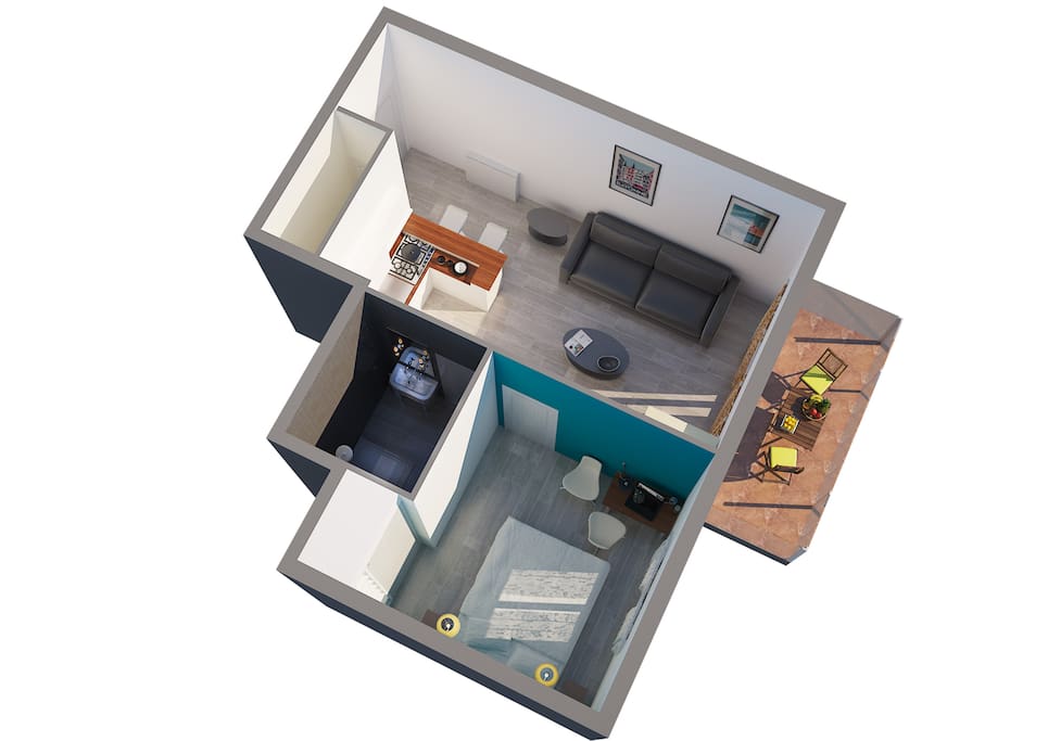 Vue 3d appartement