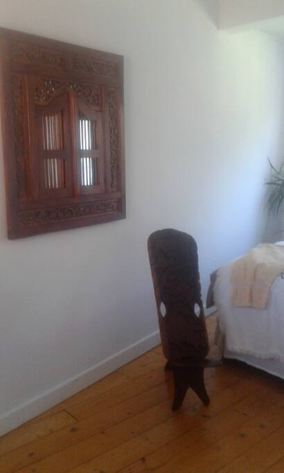Mirror and area of guest bedroom