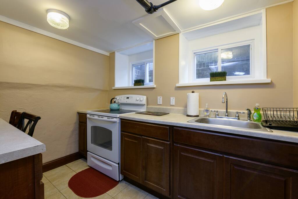 Guest kitchen. Not shared with family