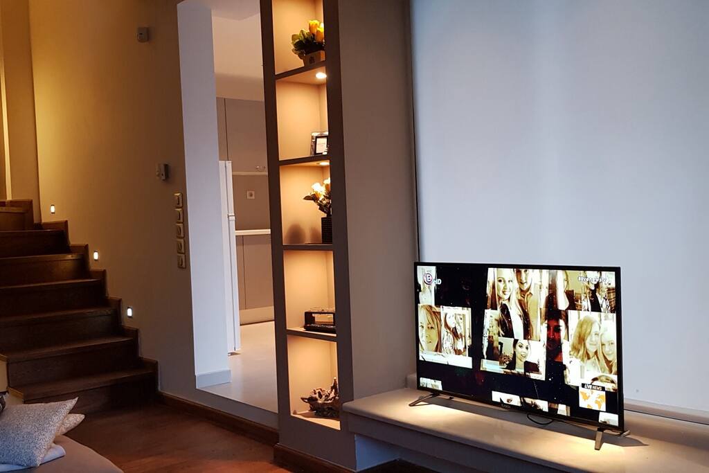 The tv in the living room.