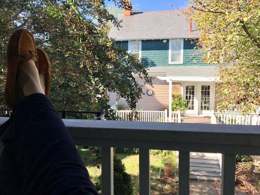Kick up your feet while you enjoy your morning coffee or tea on the balcony.