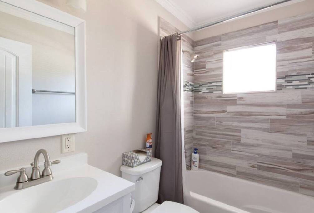 Both bathrooms look the same one is in the master room